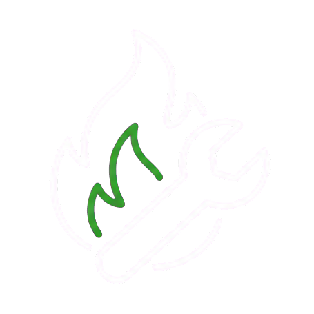 A stylized illustration of a rocket ship with a green flame coming out of the exhaust.