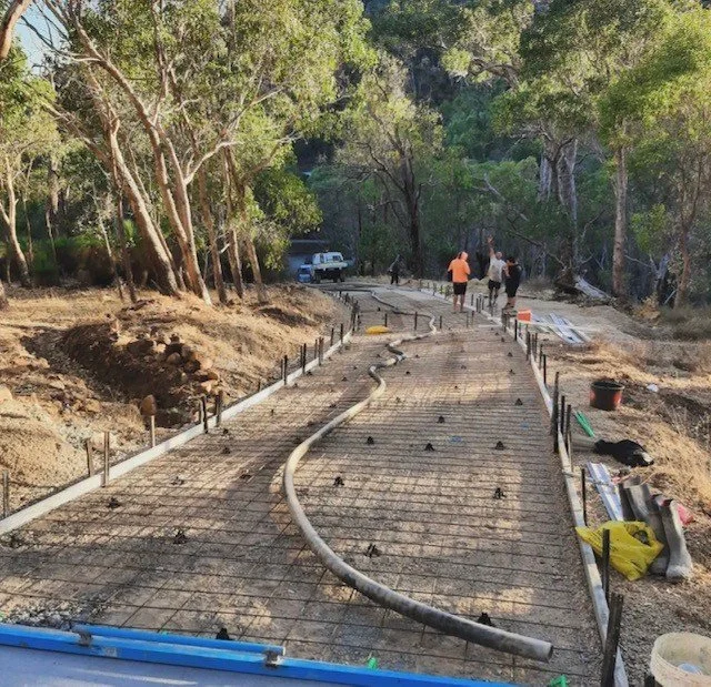 Concrete line pumping in progress Perth residential slab