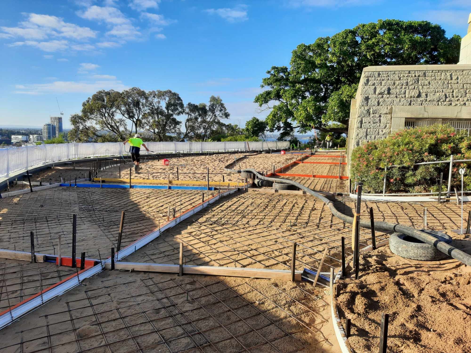 Long-line concrete pumping on a civil infrastructure project Western Australia