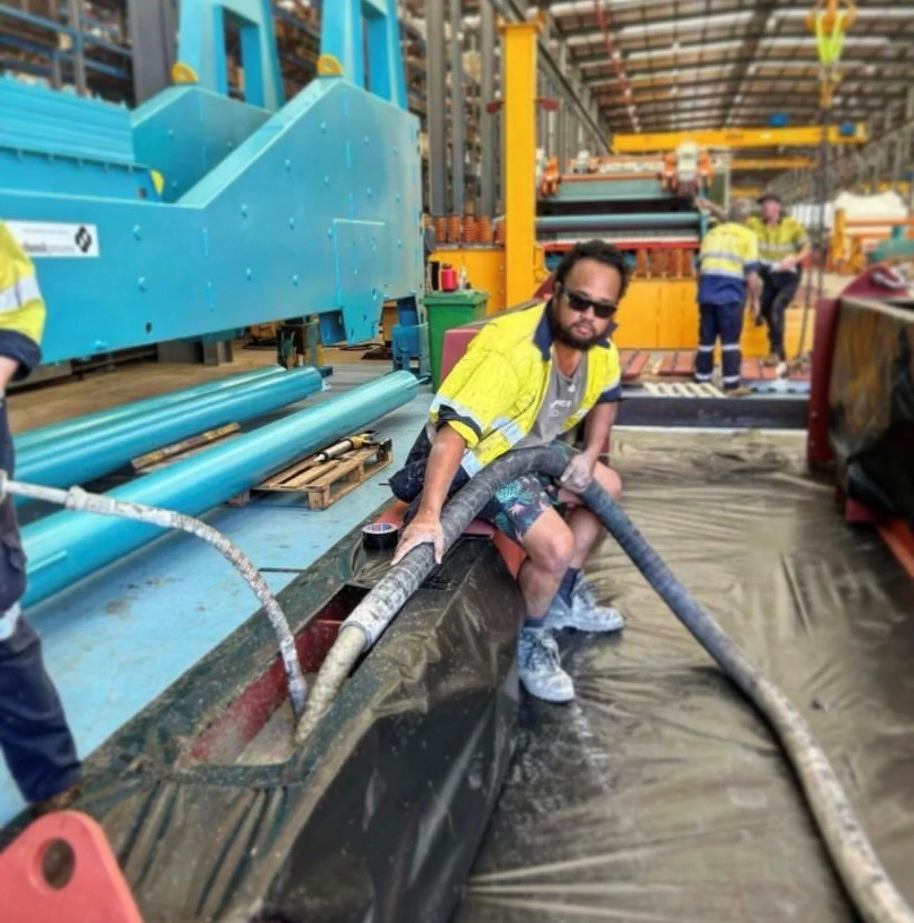 SWCP crew completing concrete line pumping pour South West WA