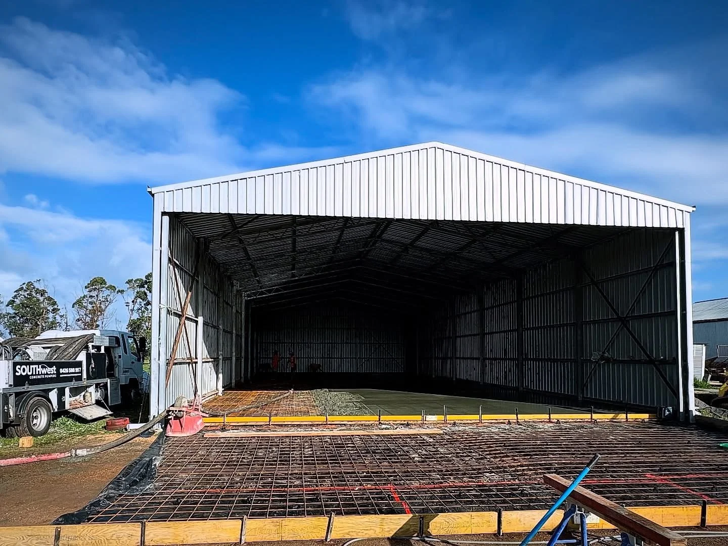 Long-line concrete pumping on a civil infrastructure project Western Australia