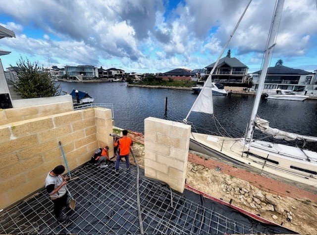SWCP crew completing concrete line pumping pour South West WA