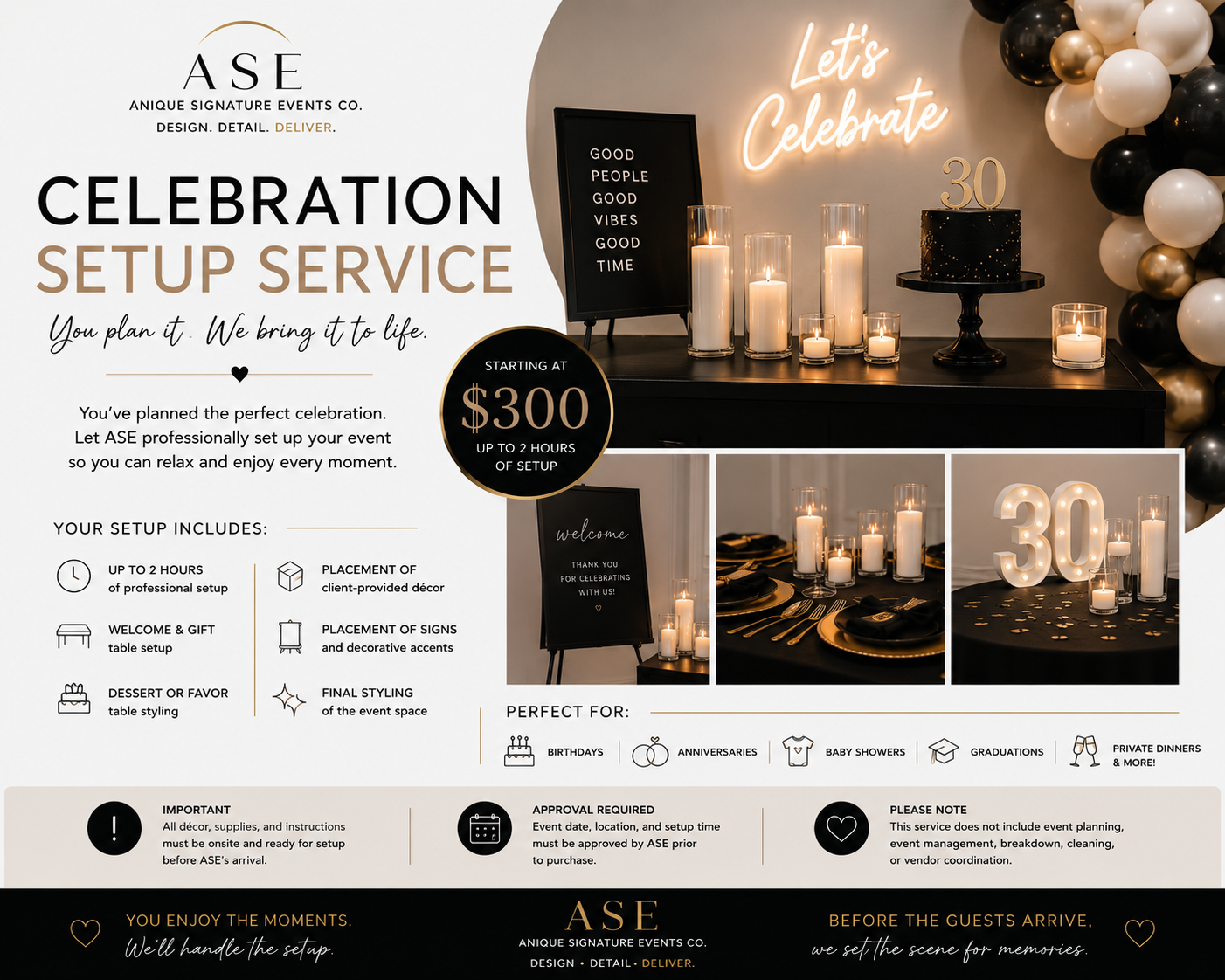 Celebration Setup Service