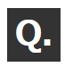 黒い背景に白い文字で「Q」と書かれている画像