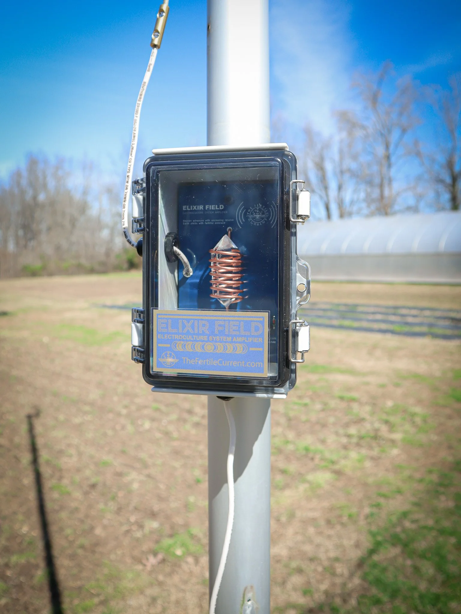 Elixer Field Electroculture amplifier The Fertile Current on the farm.jpg