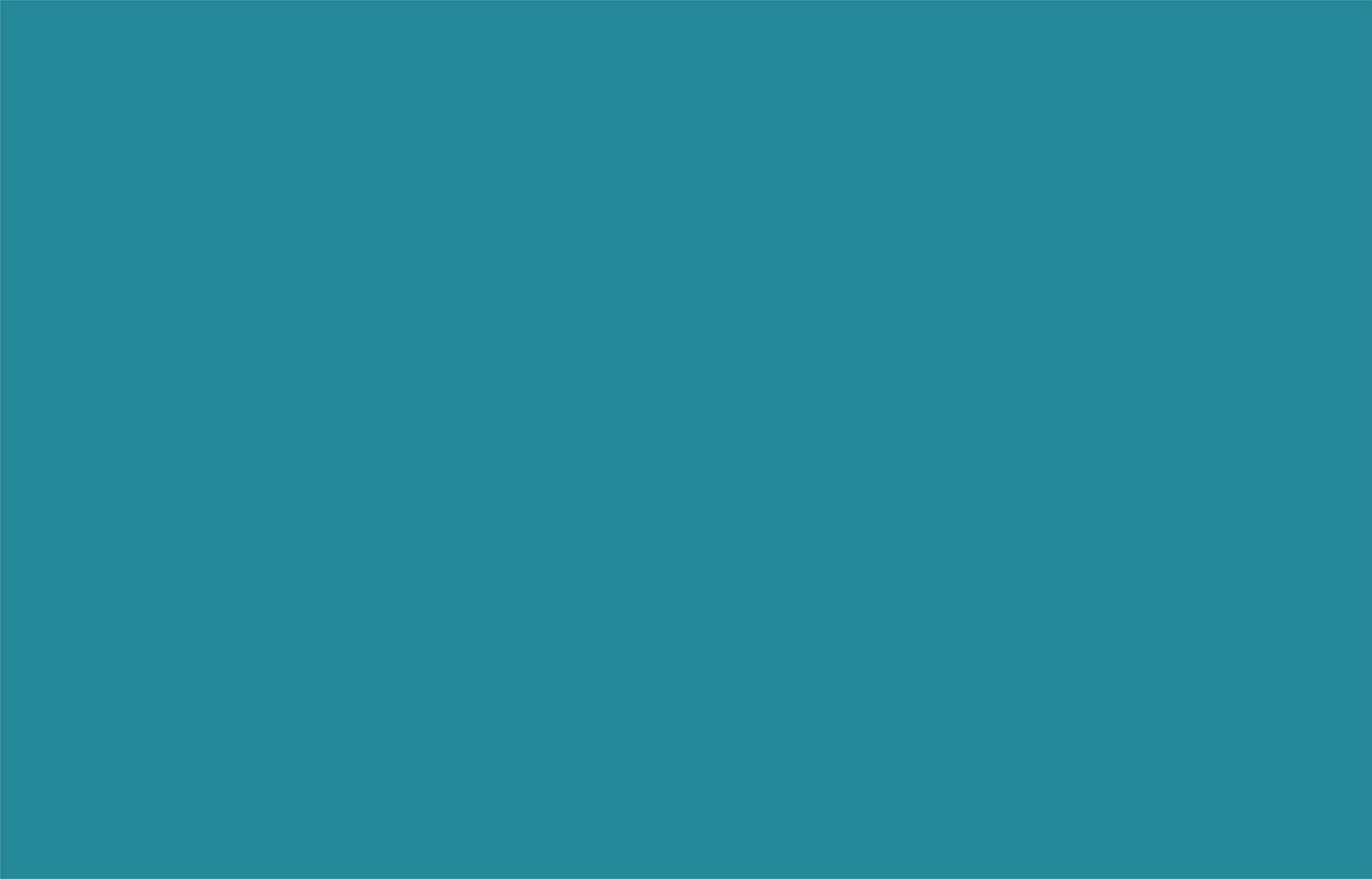 Solid teal background.