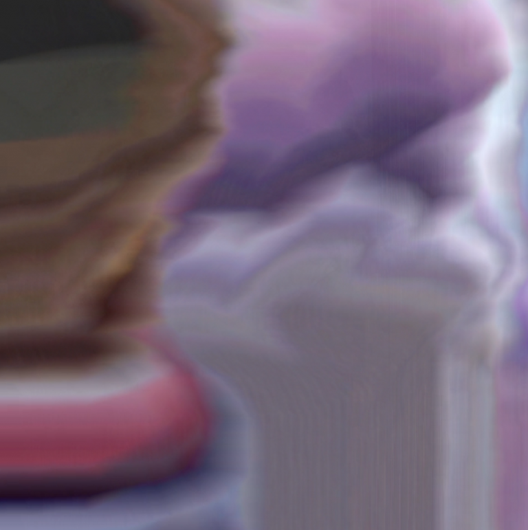 Abstract blurred image with shades of purple, pink, and gray.