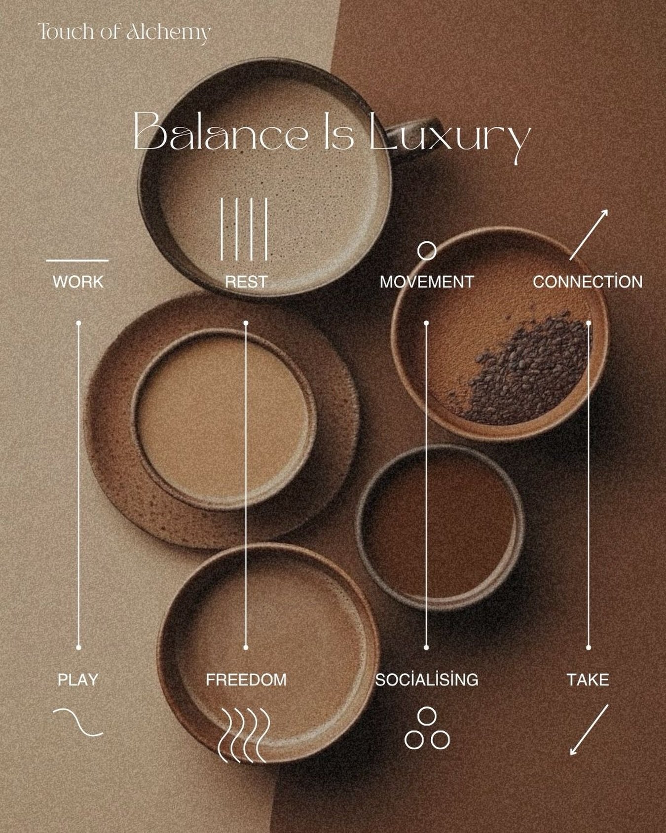 Integrating daily habits is the core of personal transformation, the true alchemy of the self. ✨
We are sharing our foundational wellness rituals for a life in balance: Move gently, Drink water, Rest deeply, Breathe slowly. These are not just actions