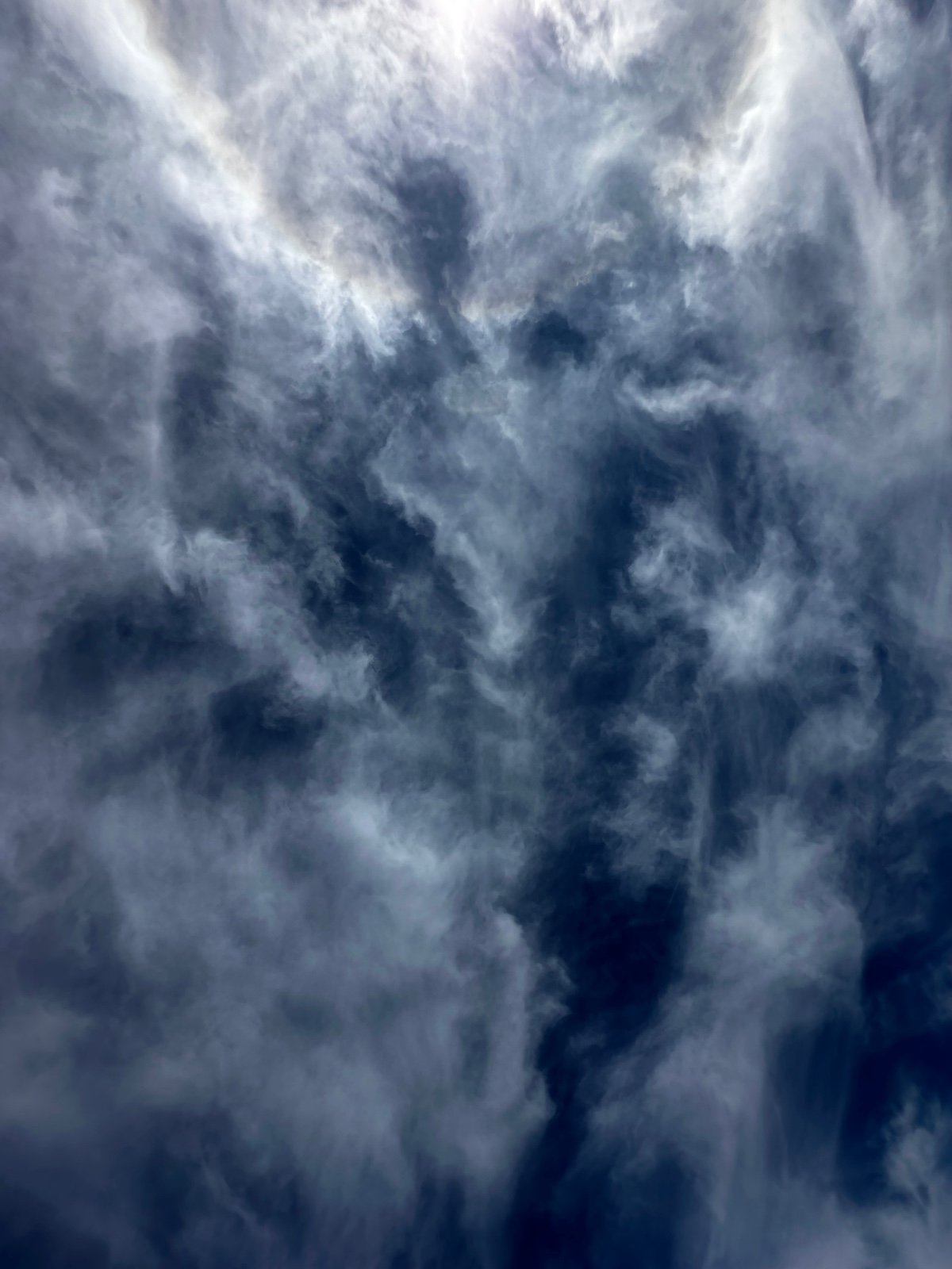 Clouds in a blue sky.