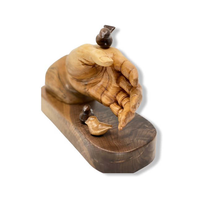 Wood Carved Hand - Sycamore & Walnut