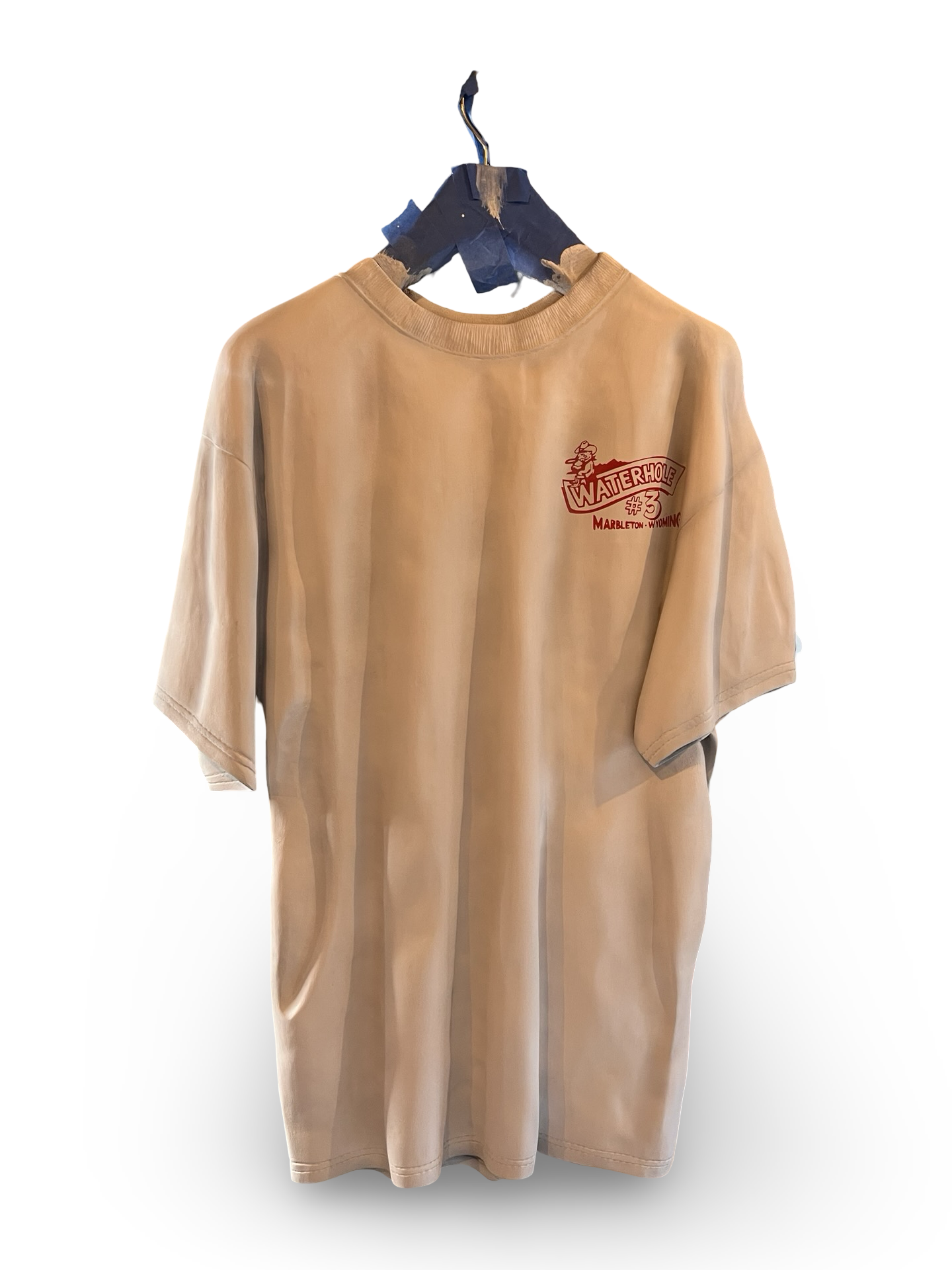 Wood Carved T-Shirt on a Hanger - Basswood, Leather Paints