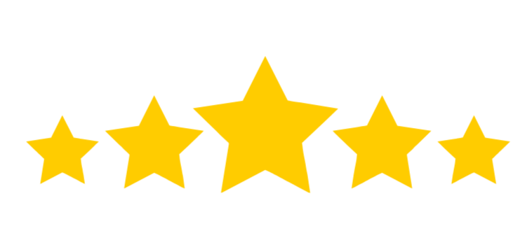 Five yellow stars arranged in a row with a larger star in the center.
