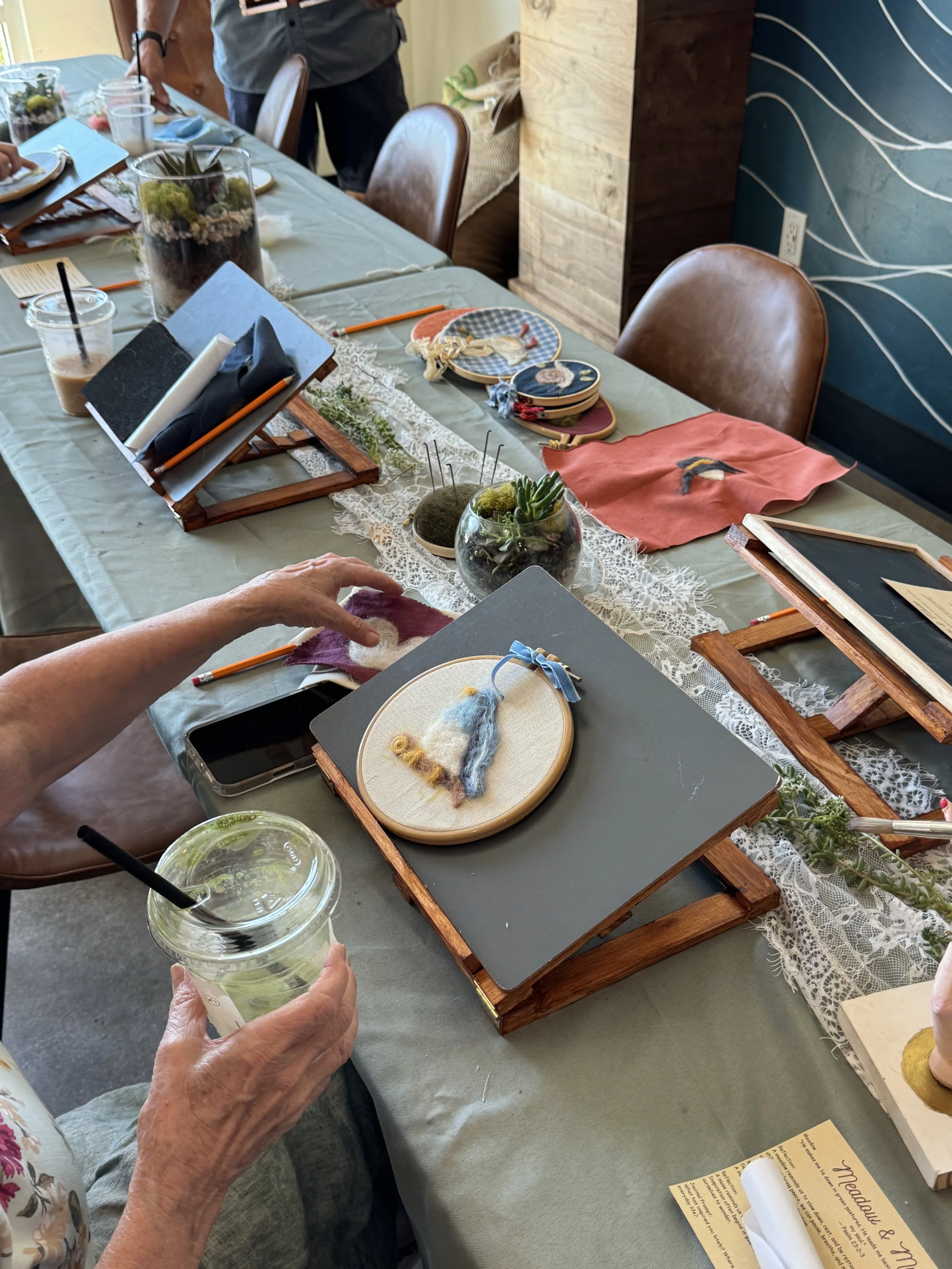 Needle Felting at Hush Coffee Shop