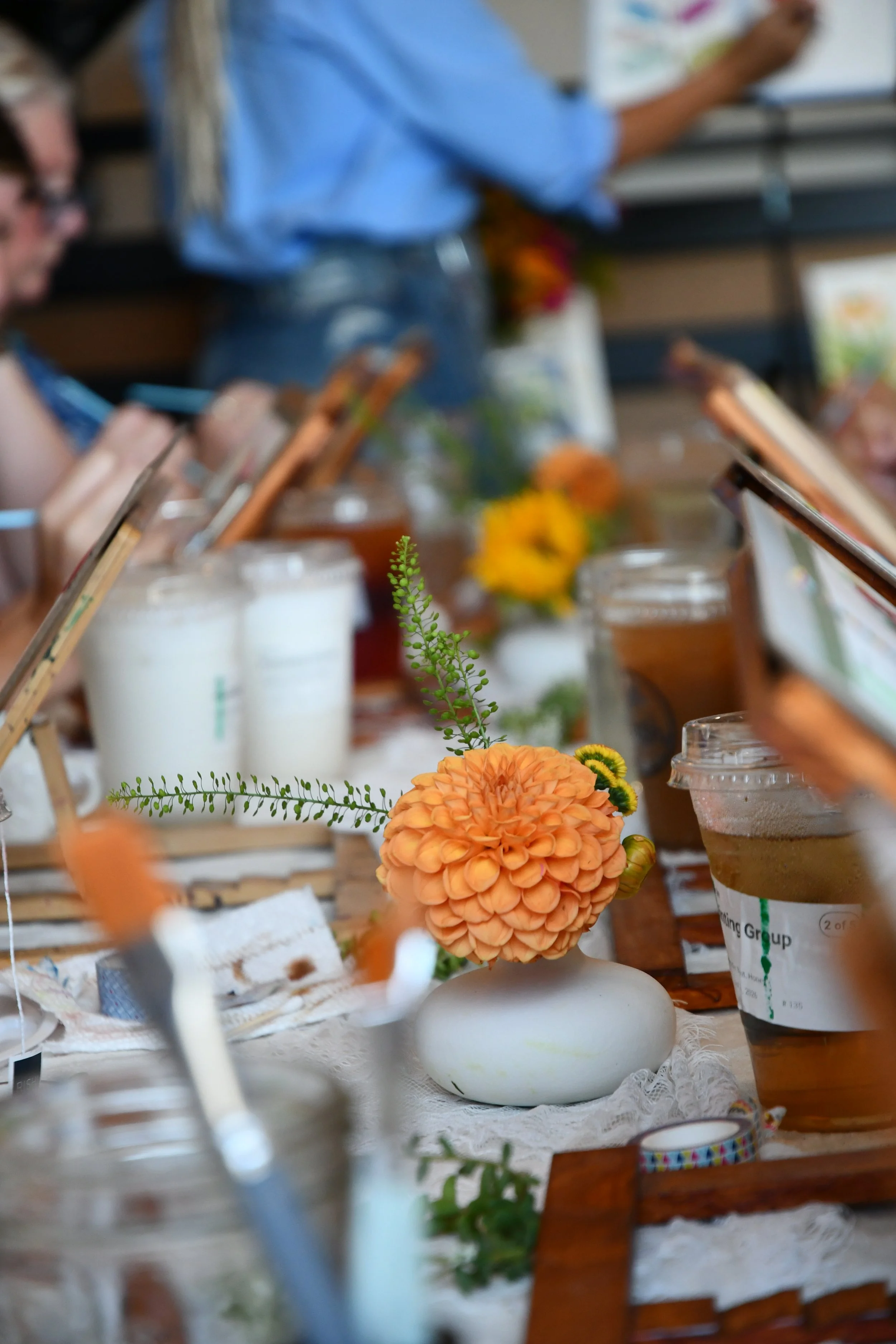 Botanical Watercolor Class at Hush coffee shop