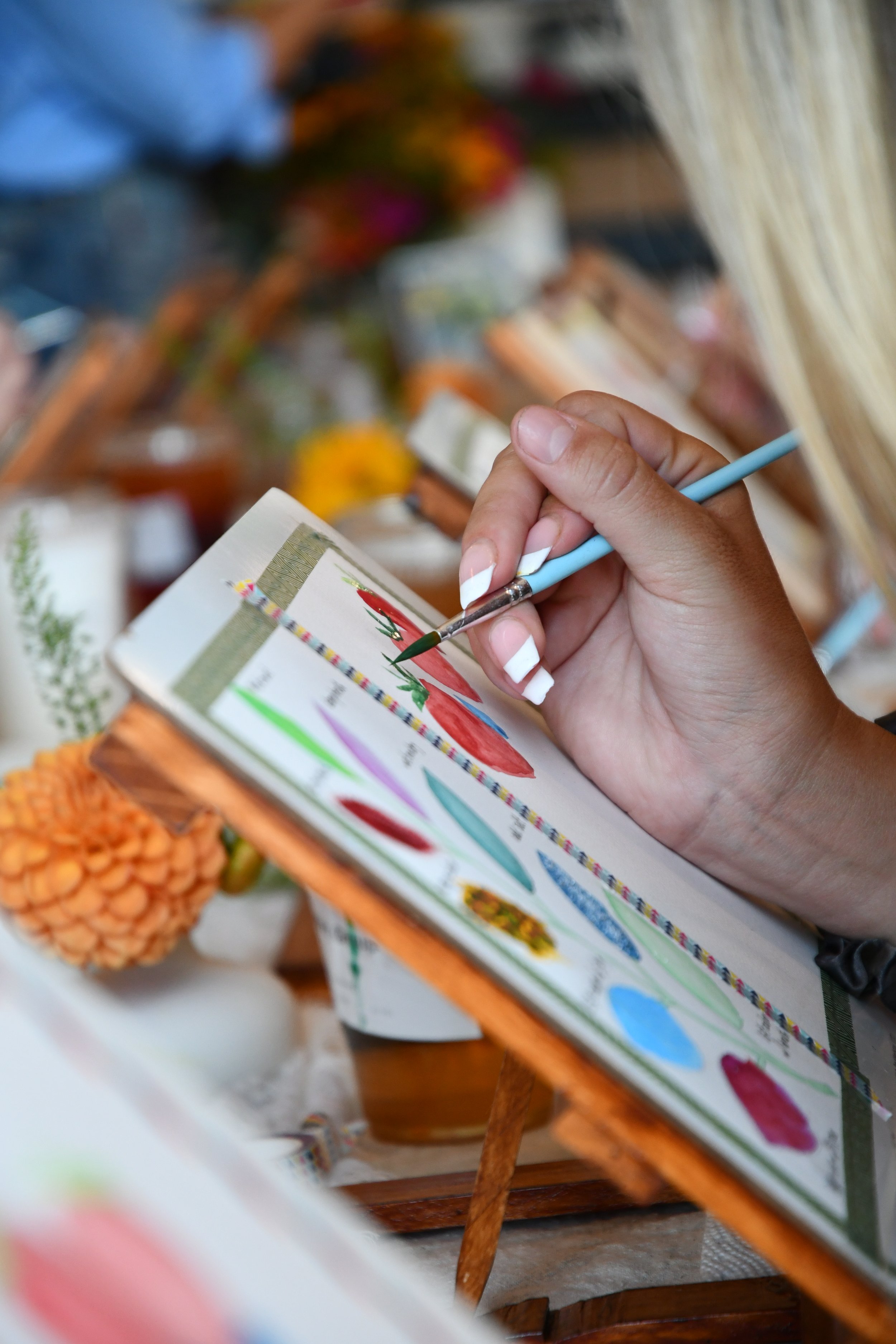 Botanical Watercolor Class at Hush coffee shop 