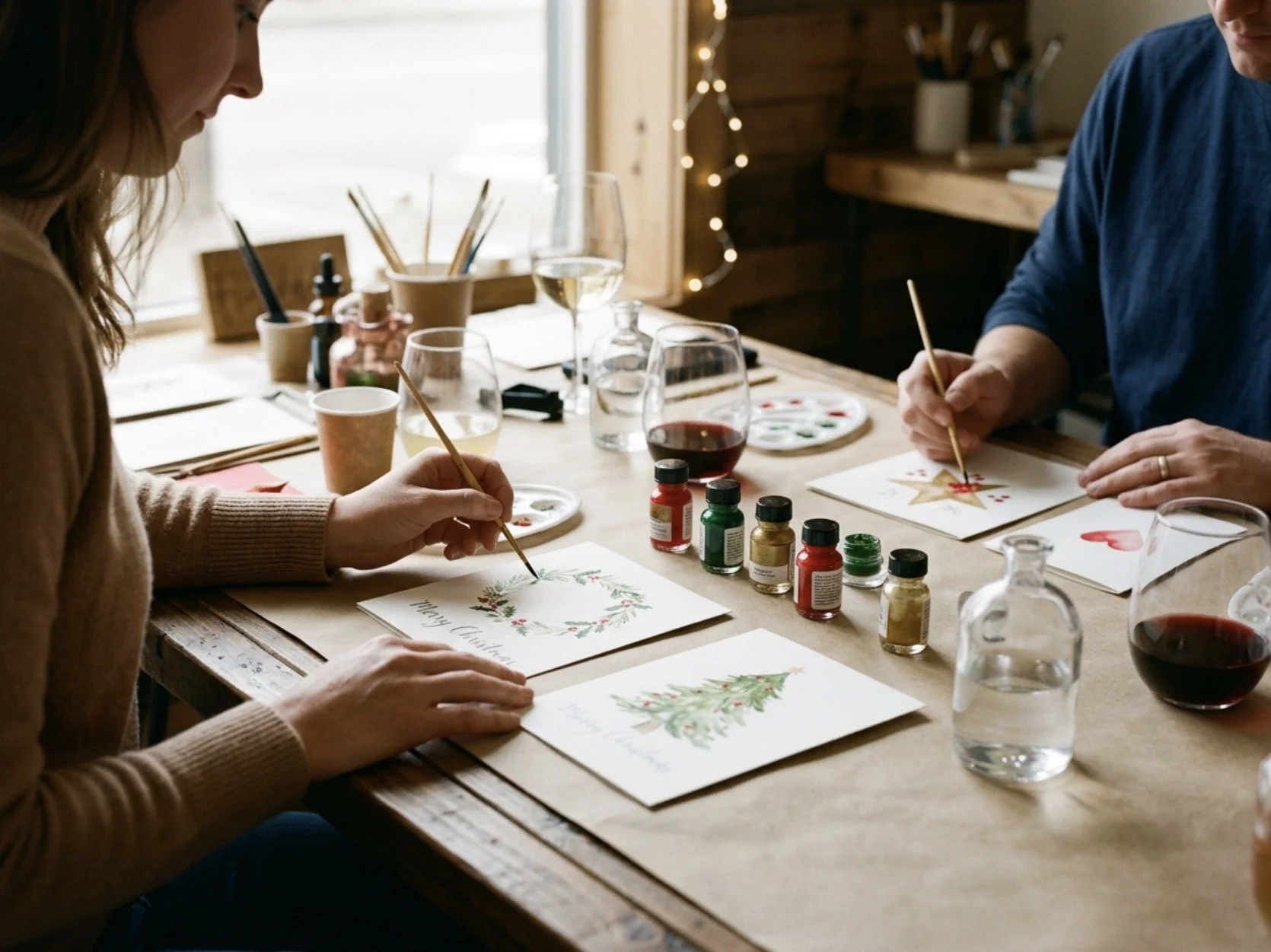 Abode-Christmas Card Watercolor Paint and Sip