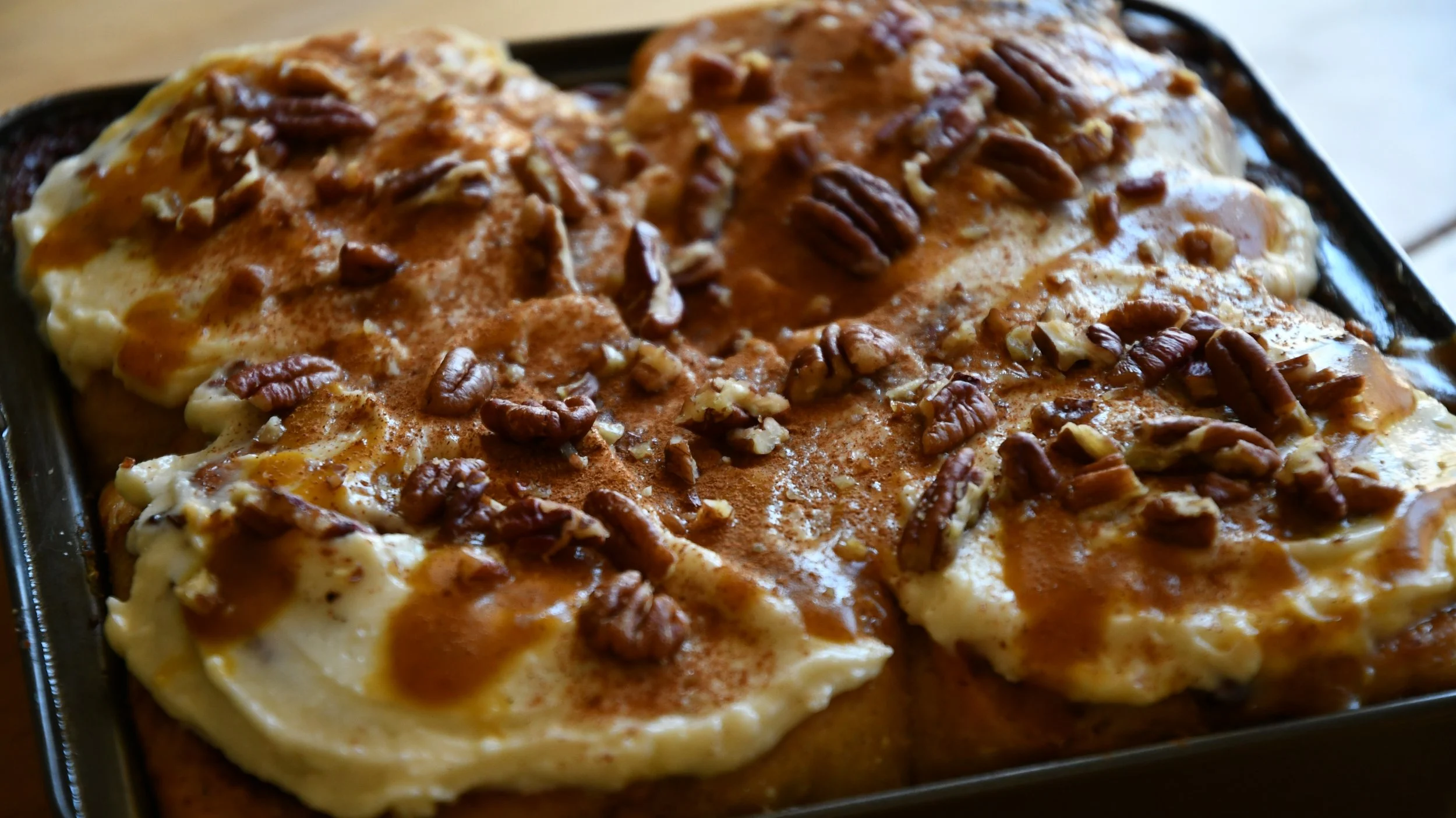 Pumpkin Maple Candied Pecan Cinnamon Buns
