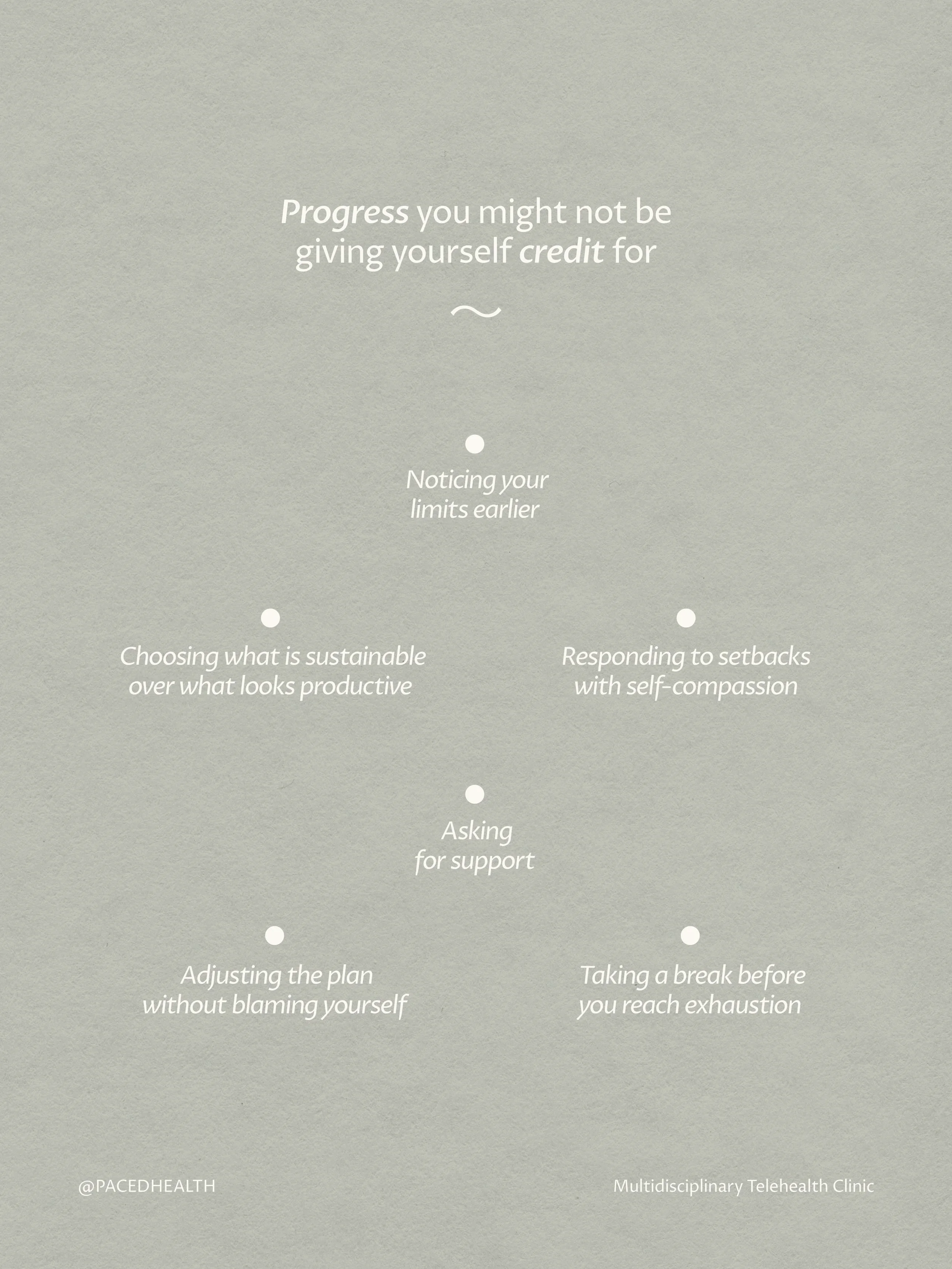 It&rsquo;s often easier to notice where we feel we&rsquo;re falling short than to recognise the progress we&rsquo;re making.

And progress isn&rsquo;t always easy to measure. It doesn&rsquo;t necessarily look like achieving more, reaching a milestone