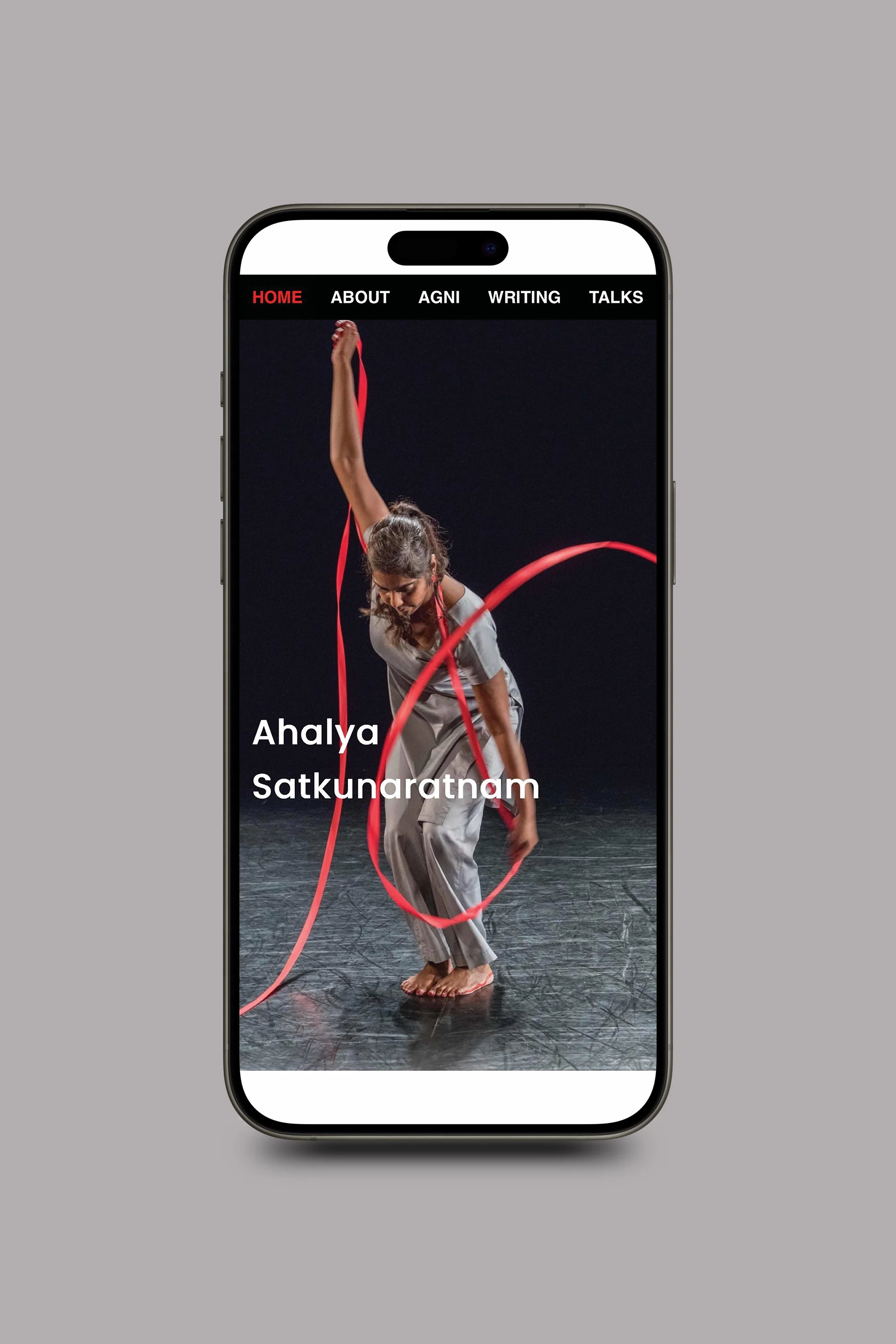 Mobile view of Ahalya Satkunaratnam's website