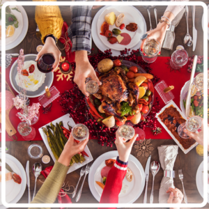Cheering aroud the Christmas table