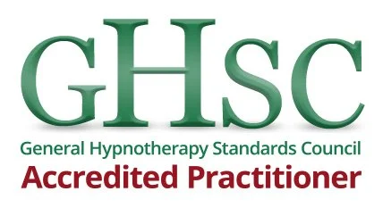 GHSC logo with the text 'General Hypnotherapy Standards Council' and 'Accredited Practitioner' written below.
