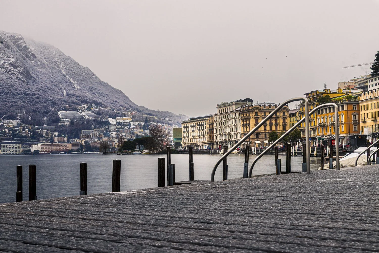 Lugano after a snowfall 
