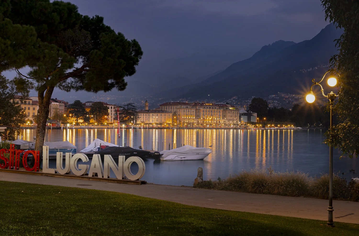 Lugano, Switzerland by night