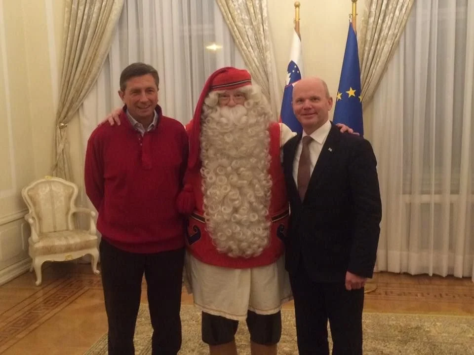 Pravi Božiček s Finske skupaj s častnim konzulom obiskal predsednika države