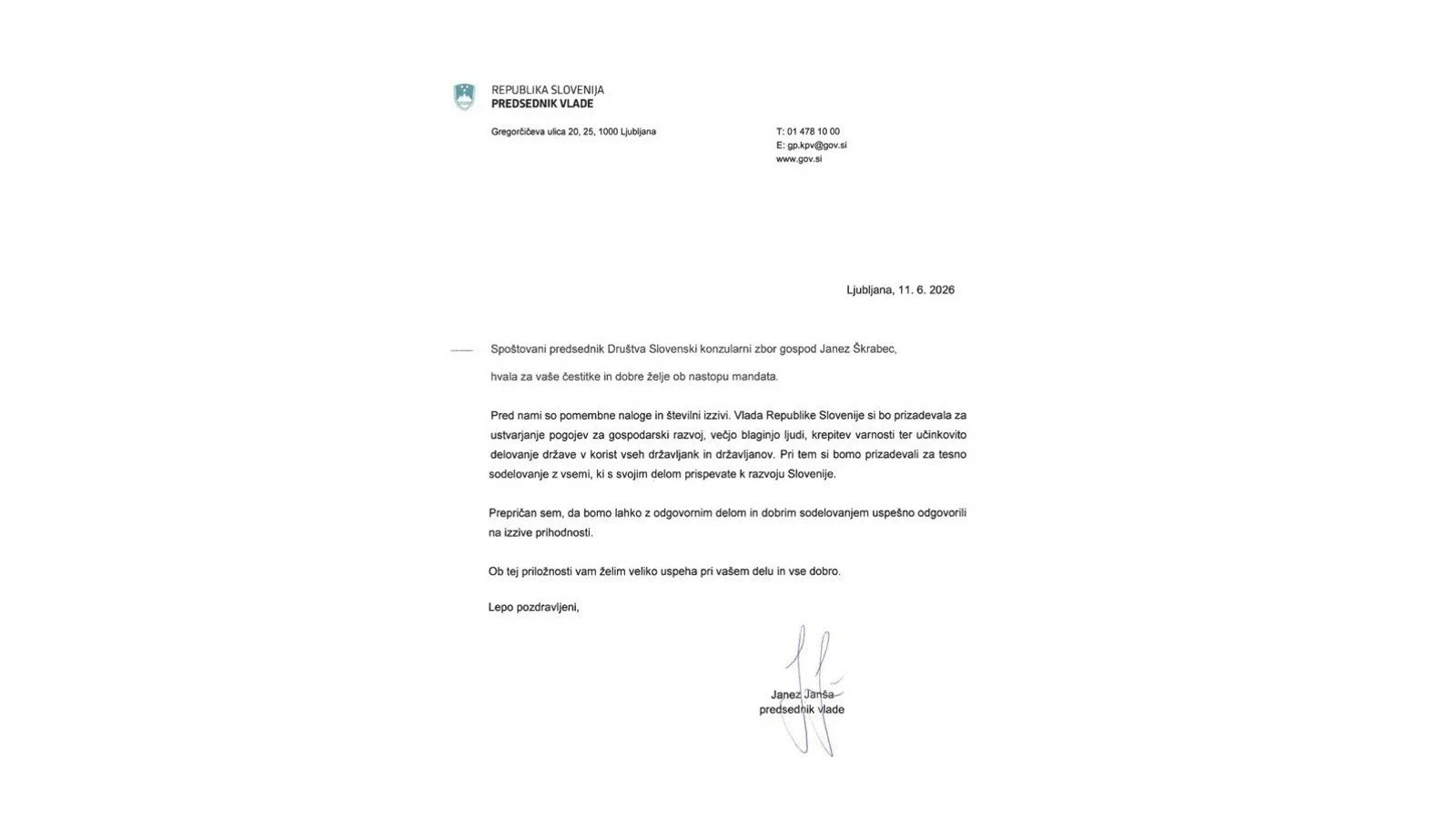 Pomen sodelovanja med Slovenskim konzularnim zborom in Vlado Republike Slovenije