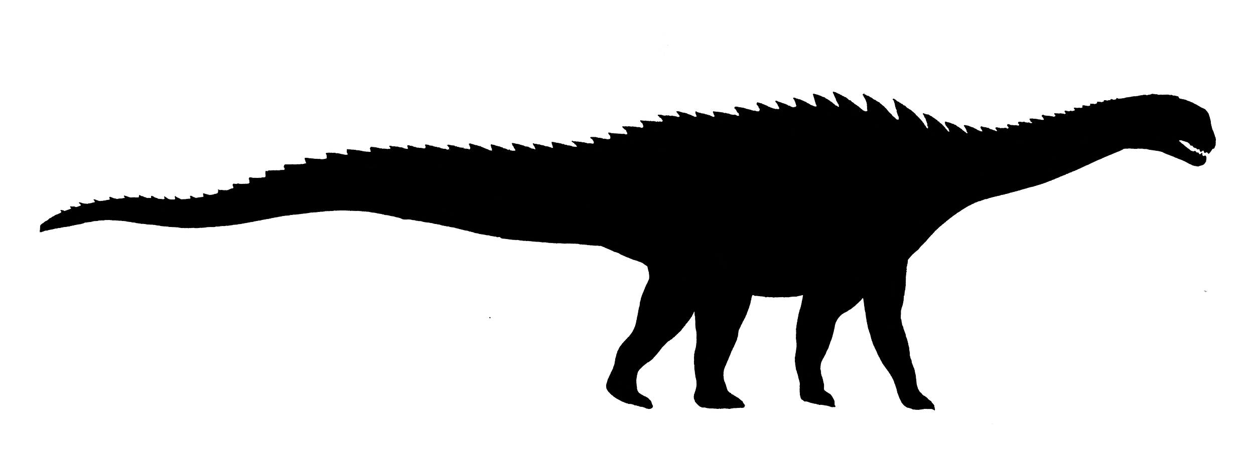 Une illustration en ligne d'un dinosaure theropode avec une longue queue, un corps massif, et une tête reptilienne, dessiné avec des lignes blanches sur fond noir.
