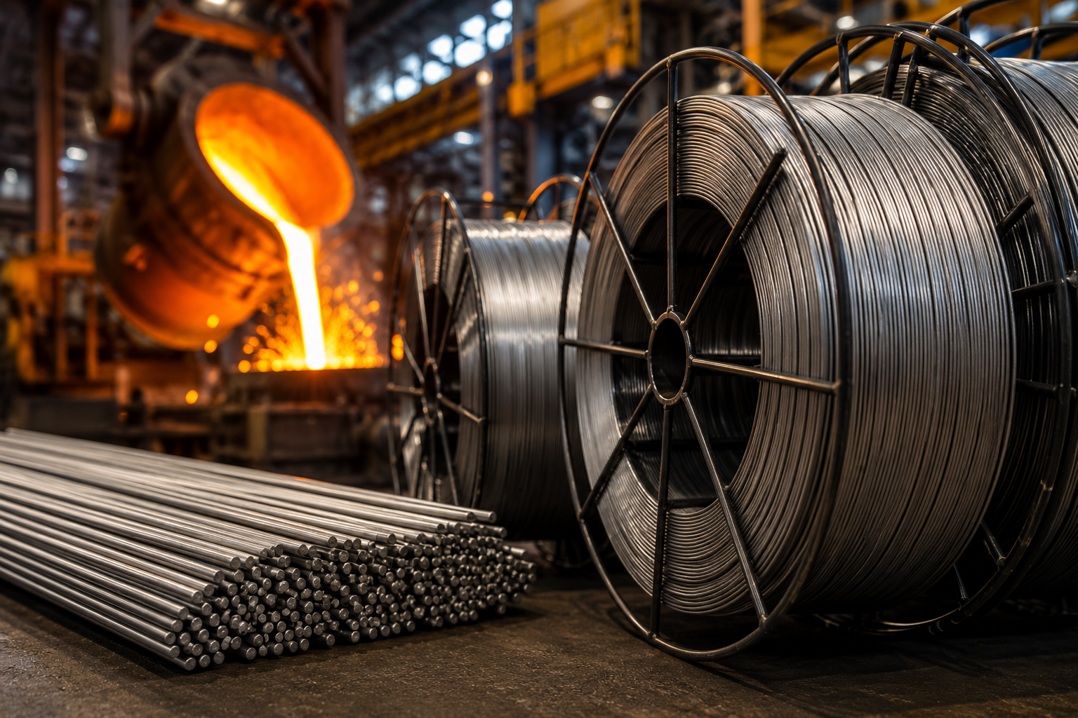 Produktionslinien für die Herstellung von metallurgischen Behandlungsdrähten

Planung und Aufbau von Produktionslinien
Genehmigungsverfahren
Prozess- und Qualitätsoptimierung
Produktionsbegleitung und Leistungssteigerung
Ergebnis:
Hochwertige Produkt