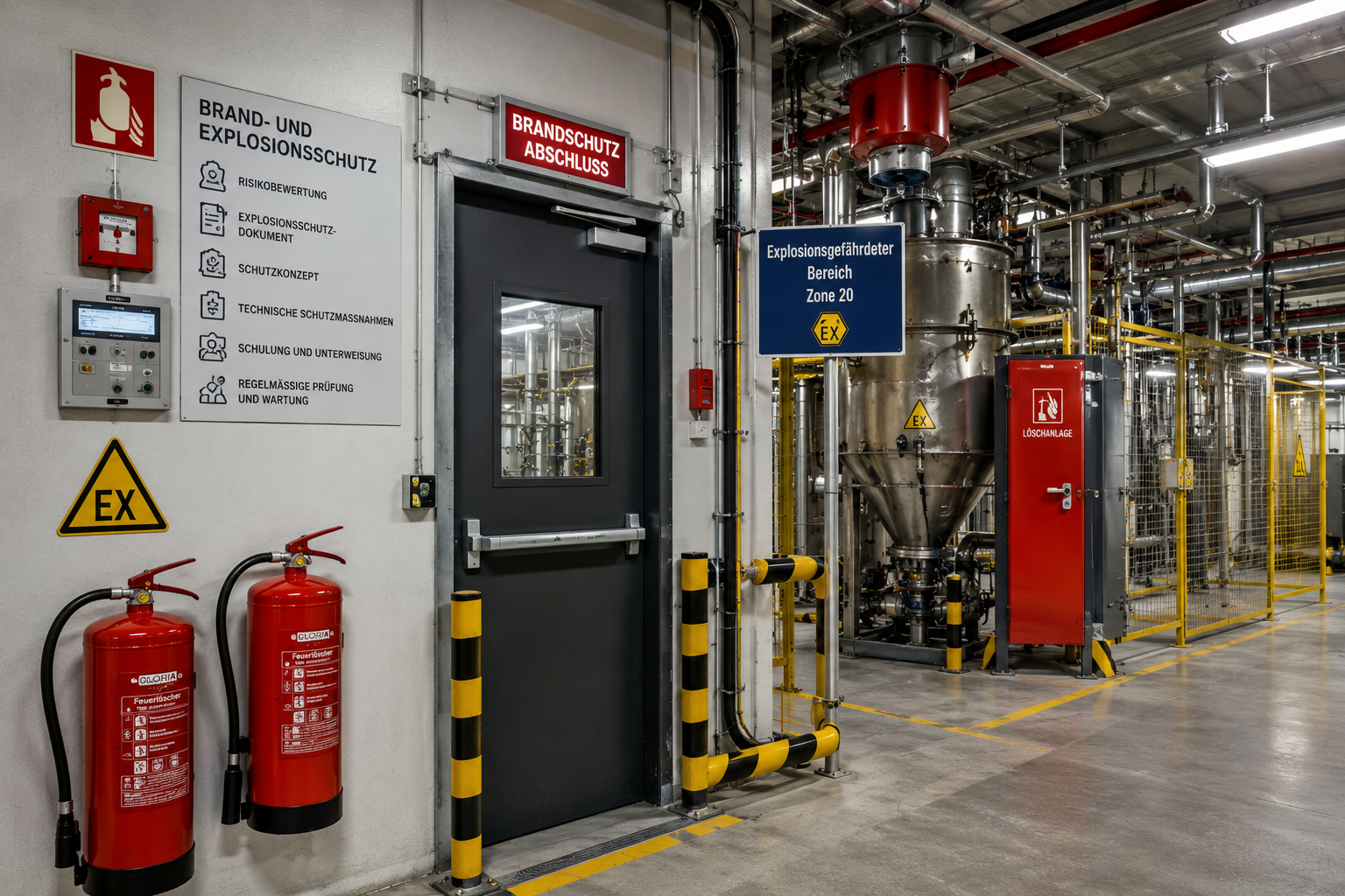 Brandschutz, Feuerlöschanlagen, Gesamtkonzept für Brandschutz, BSK, BSO, TÜV Abnahme