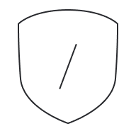 Outline of a shield with a vertical slash in the center