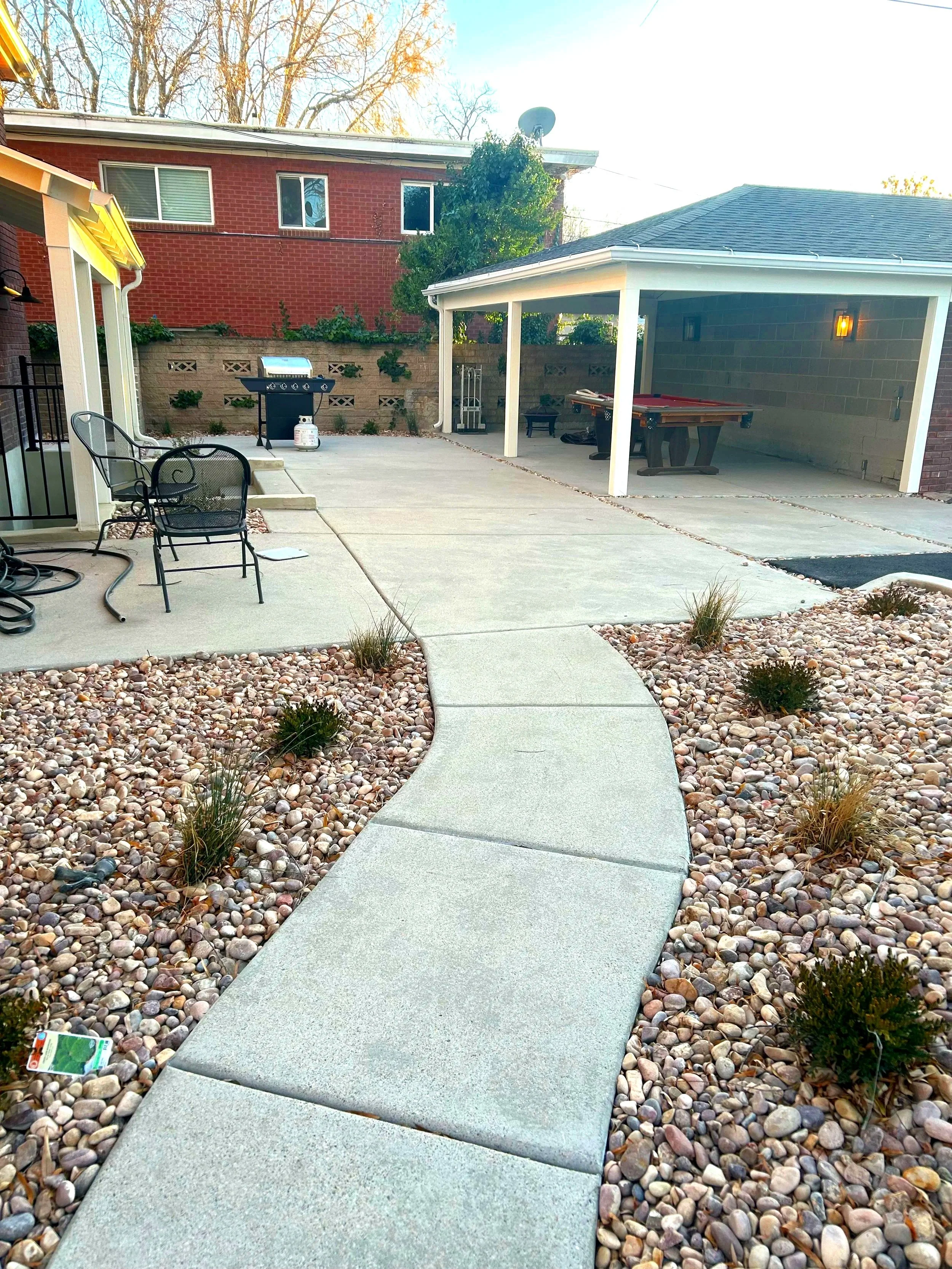 Weekly patio cleaning and maintenance service in Salt Lake City, Utah, by L and B Landscaping.".