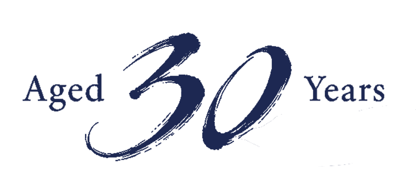 Text that reads "Aged 30 Years" in a stylized font.