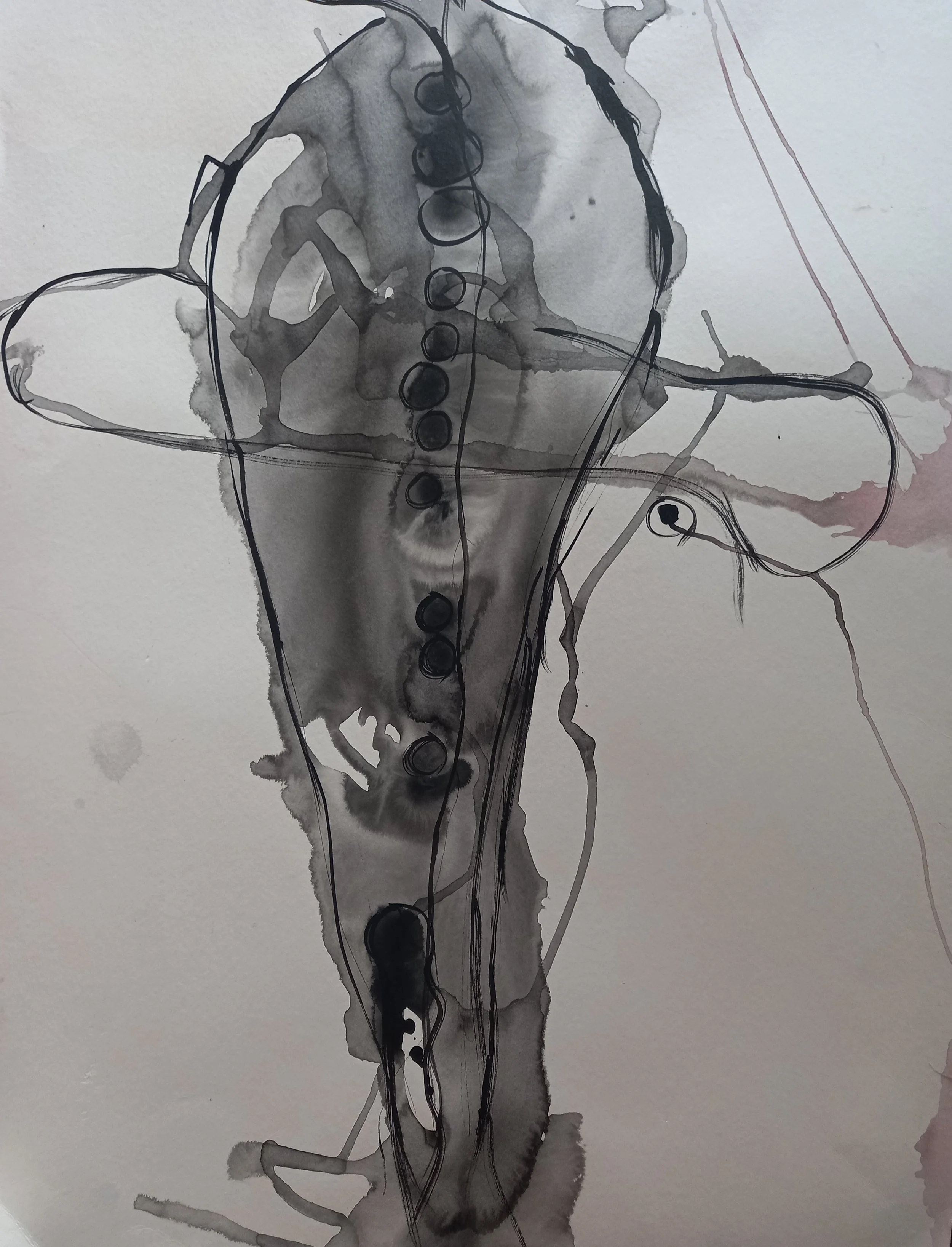 Asthma, 2019, ink on card