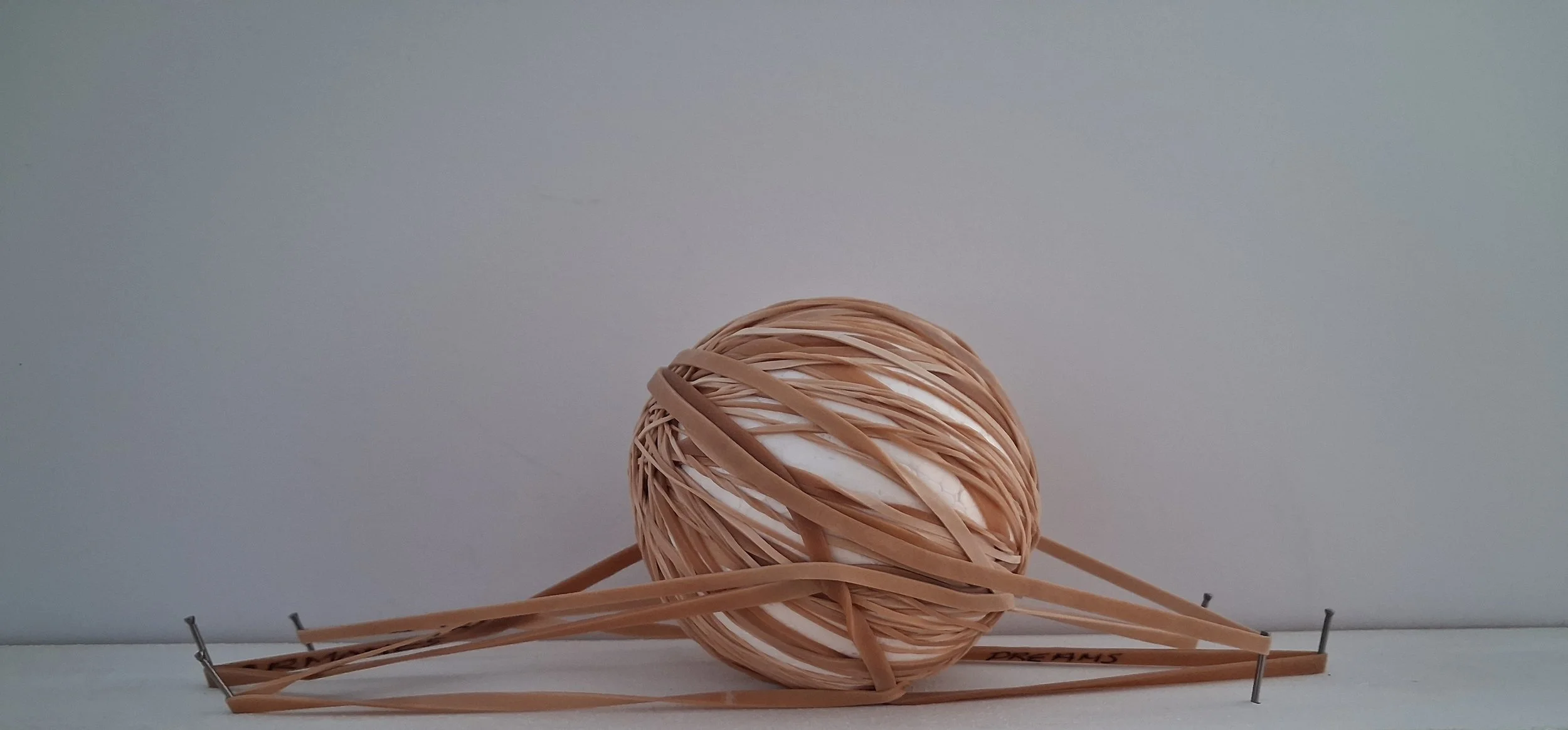 There must be another way, 2026, polystyrene, elastic bands, nails  
