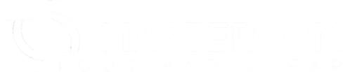 Mastercom Loud and Clear logo in black and white.