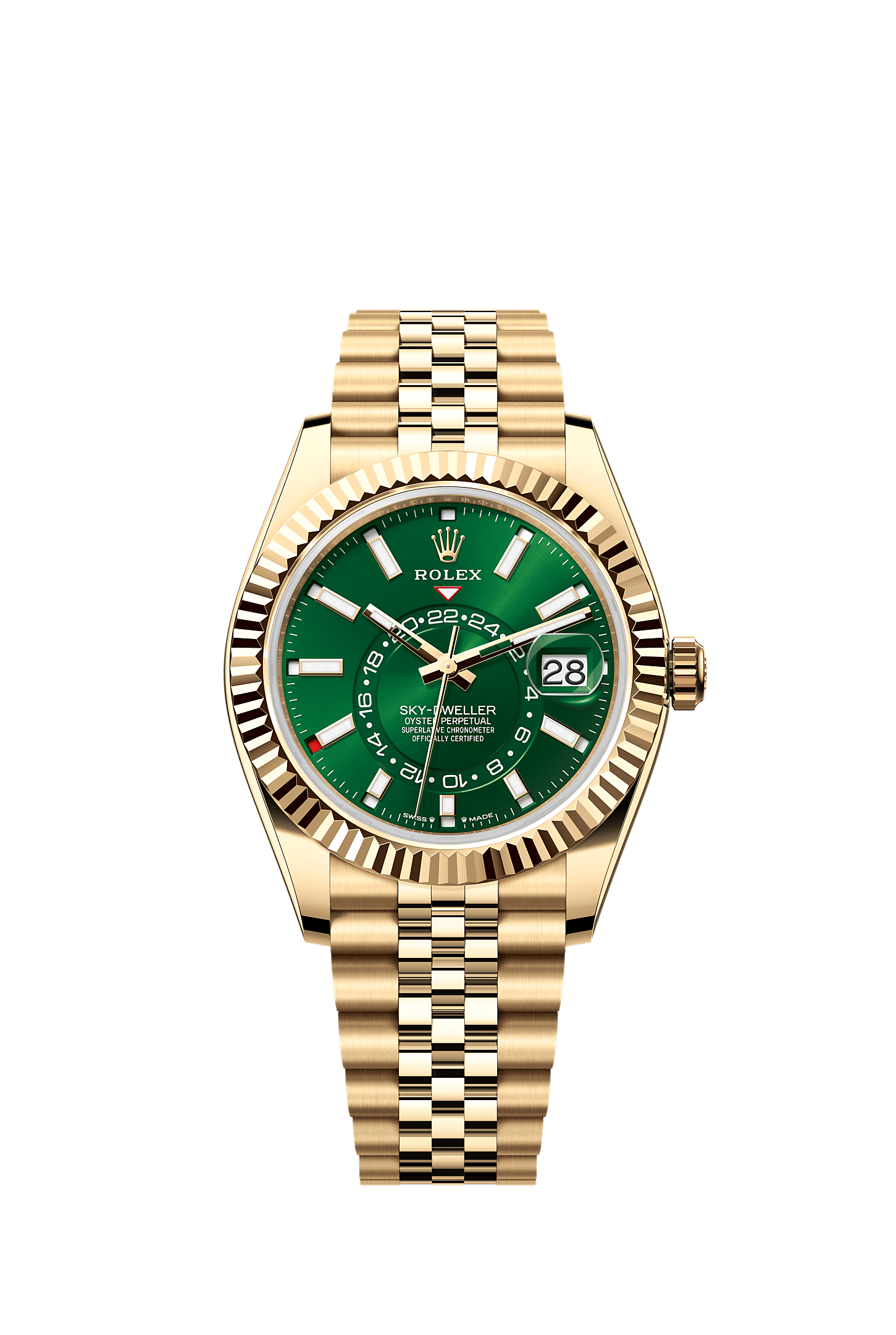 ROLEX SKY-DWELLER 42MM YELLOW GOLD BRIGHT GREEN DIAL JUBILEE BRACELET 336938 – NEW 2025 / 2026