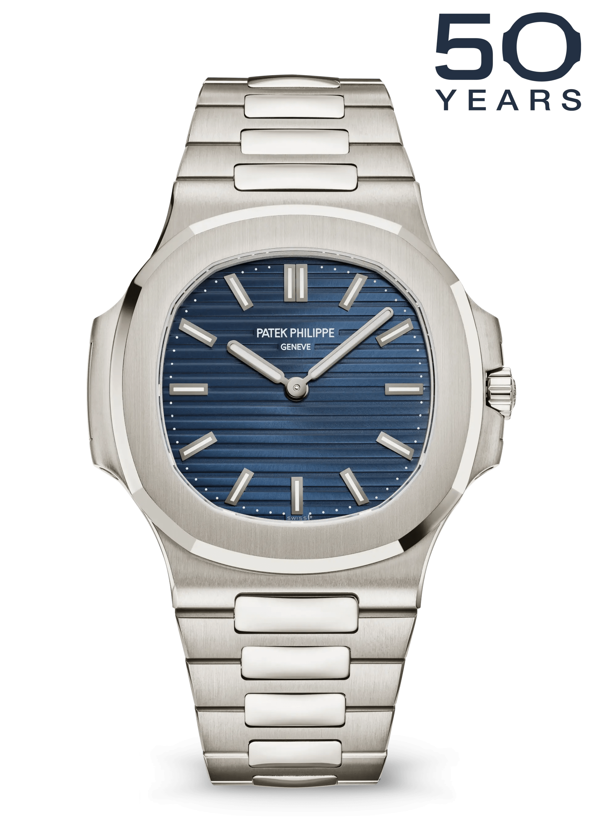 PATEK PHILIPPE NAUTILUS 50TH ANNIVERSARY 41MM WHITE GOLD BLUE DIAL – 5810/1G-001