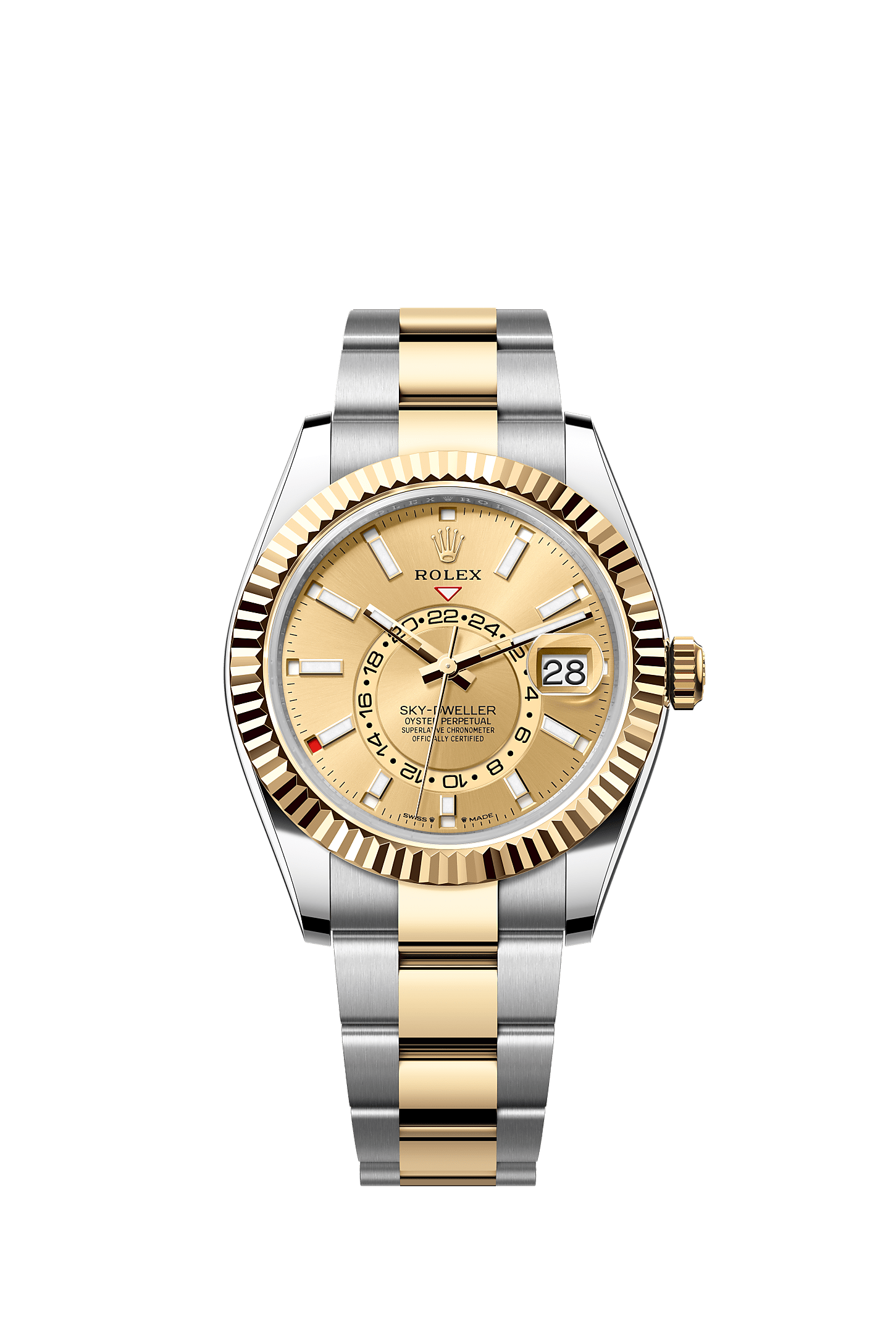 ROLEX SKY-DWELLER 42MM TWO-TONE YELLOW GOLD CHAMPAGNE DIAL OYSTER BRACELET 336933 – NEW 2025 / 2026