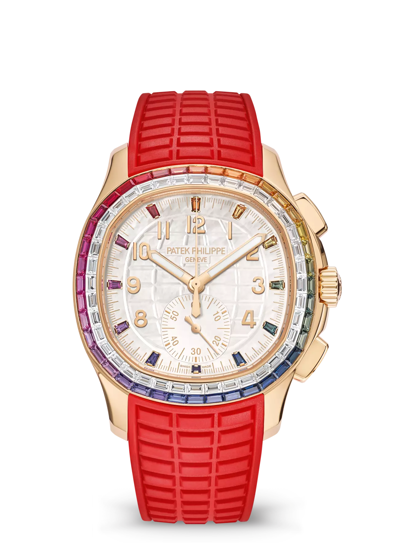 PATEK PHILIPPE AQUANAUT LUCE RAINBOW CHRONOGRAPH ROSE GOLD DIAMOND & SAPPHIRE DIAL - 7968/300R-001