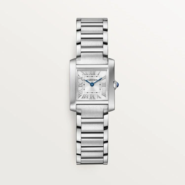 CARTIER TANK FRANCAISE STEEL SILVERED SUNRAY DIAL STEEL BRACELET WSTA0129