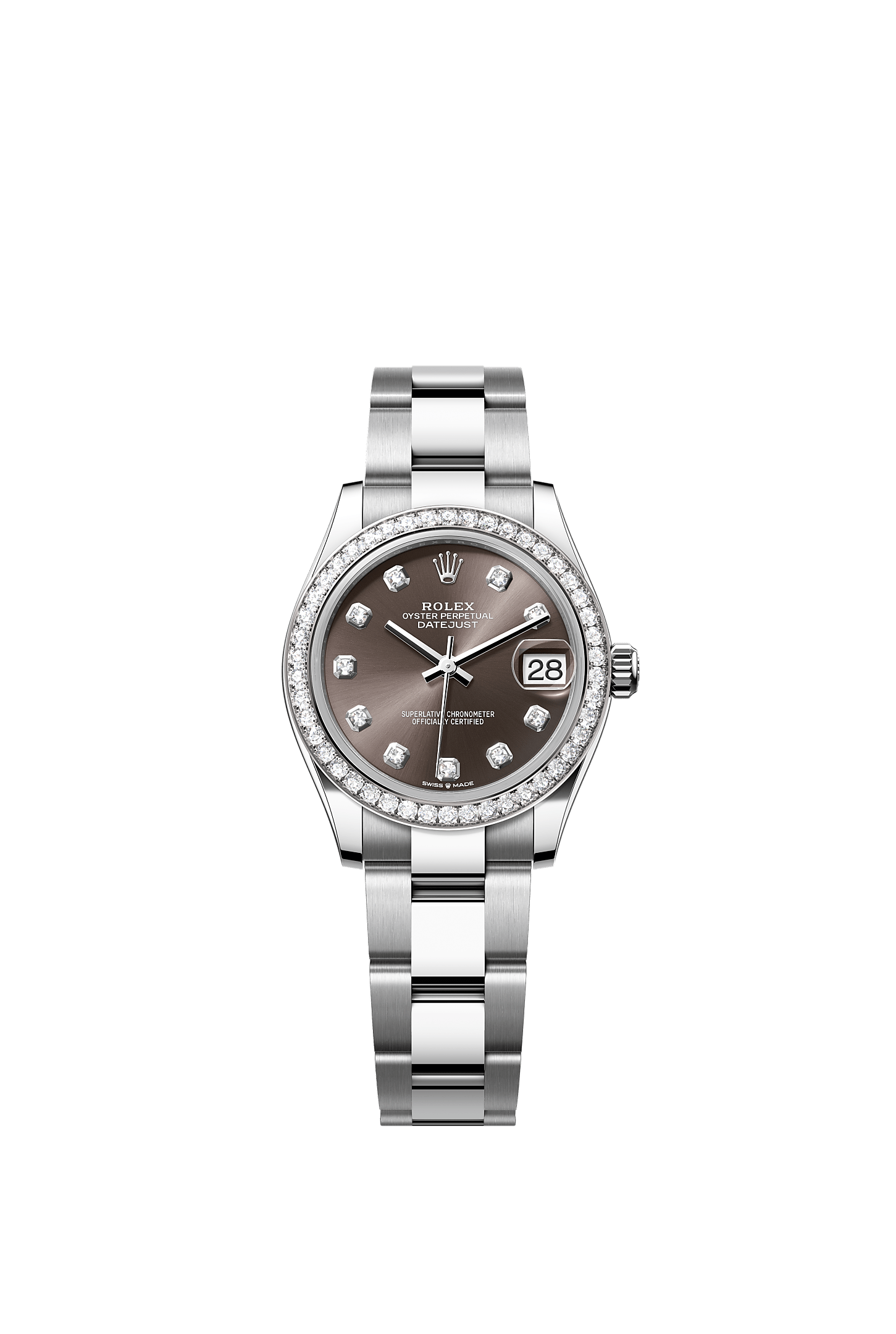 ROLEX LADY-DATEJUST 31MM DARK GREY DIAMOND DIAL DIAMOND BEZEL OYSTER BRACELET 278384RBR