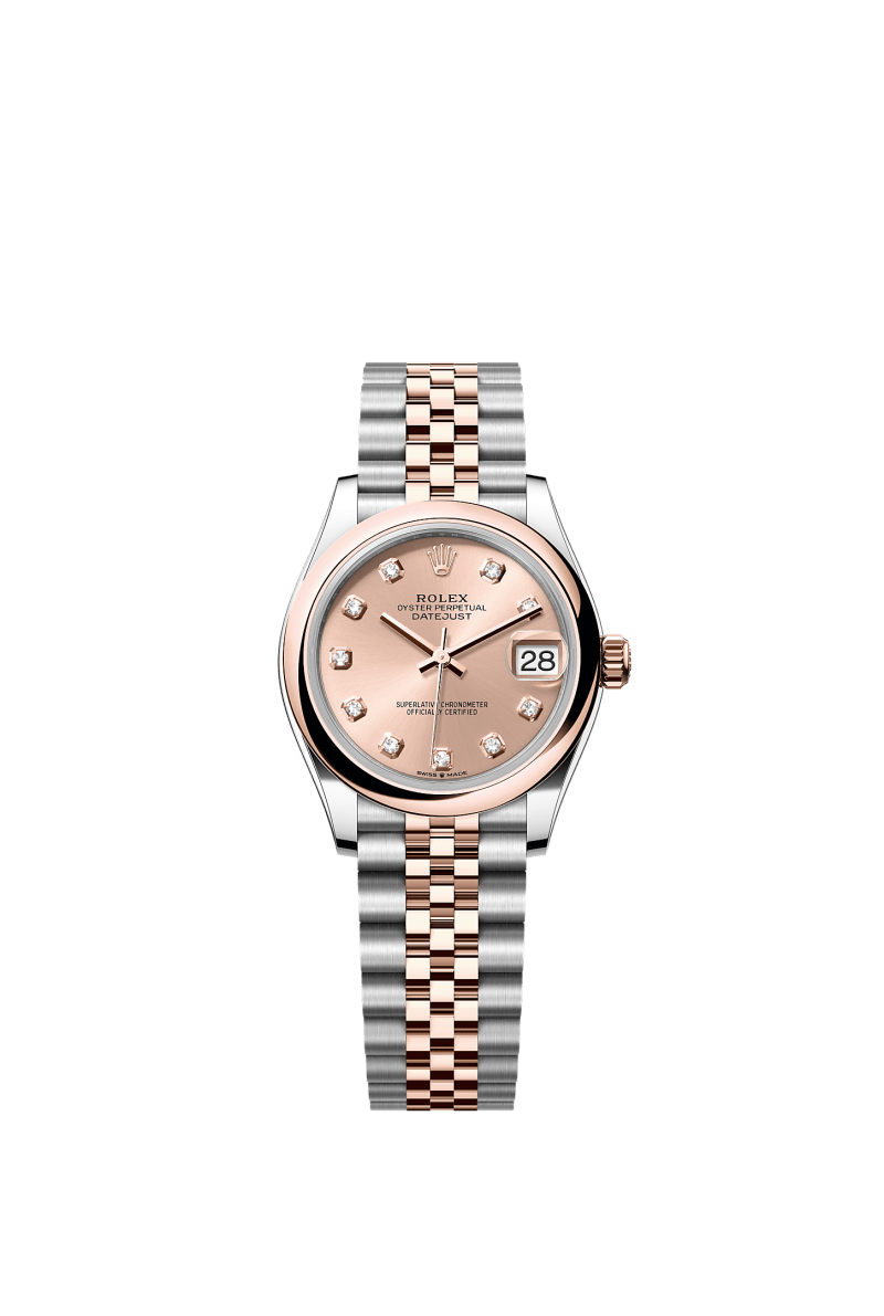 ROLEX LADY-DATEJUST 31MM TWO-TONE EVEROSE GOLD ROSE DIAL DOMED BEZEL JUBILEE BRACELET 278241
