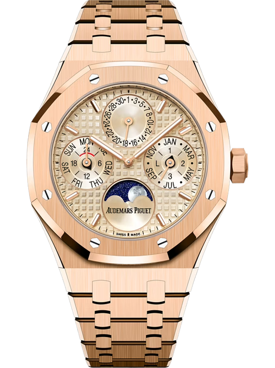 AUDEMARS PIGUET ROYAL OAK SELFWINDING PERPETUAL CALENDAR 38MM 18-CARAT PINK GOLD