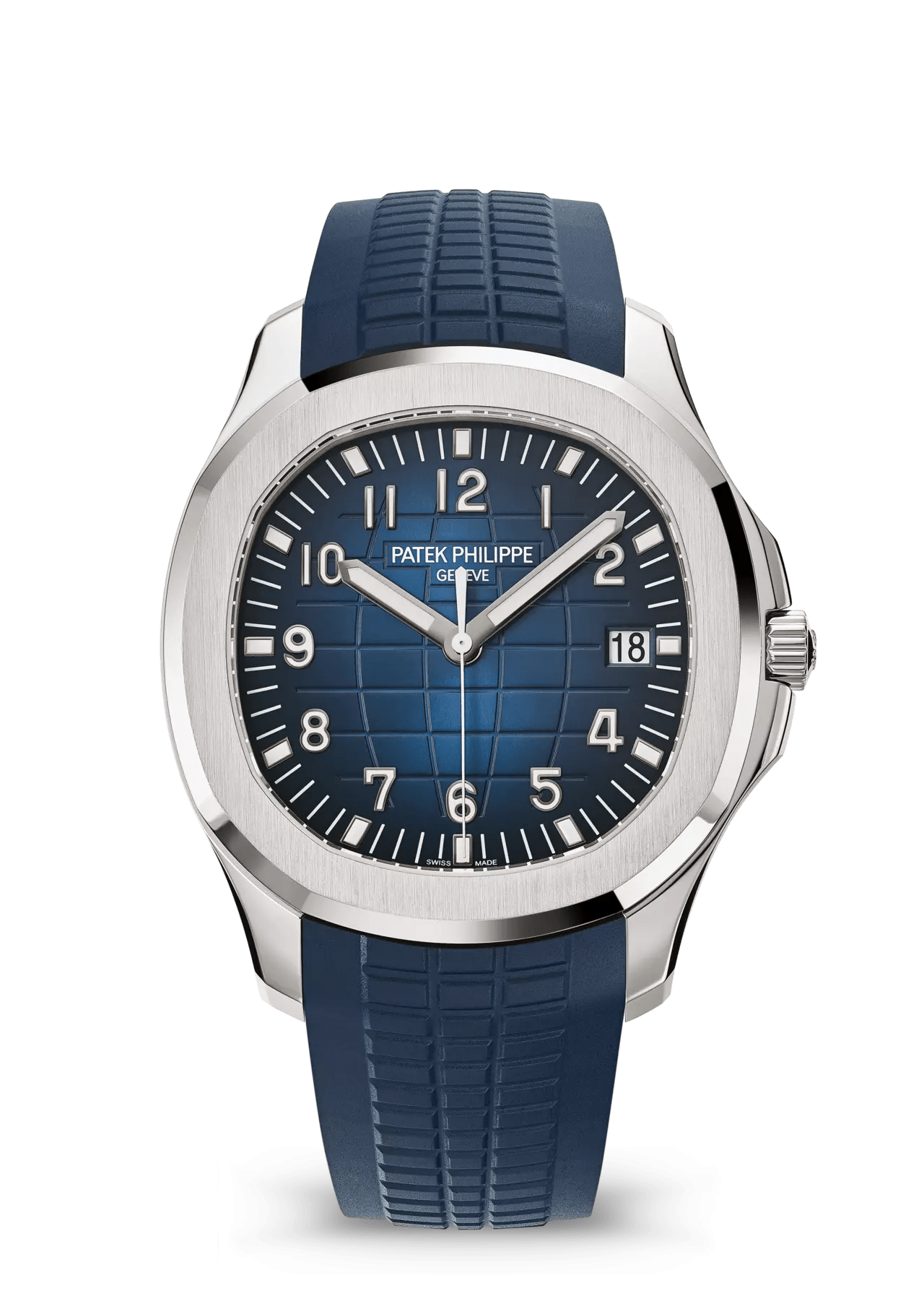 PATEK PHILIPPE AQUANAUT WHITE GOLD BLUE DIAL - 5168G-001