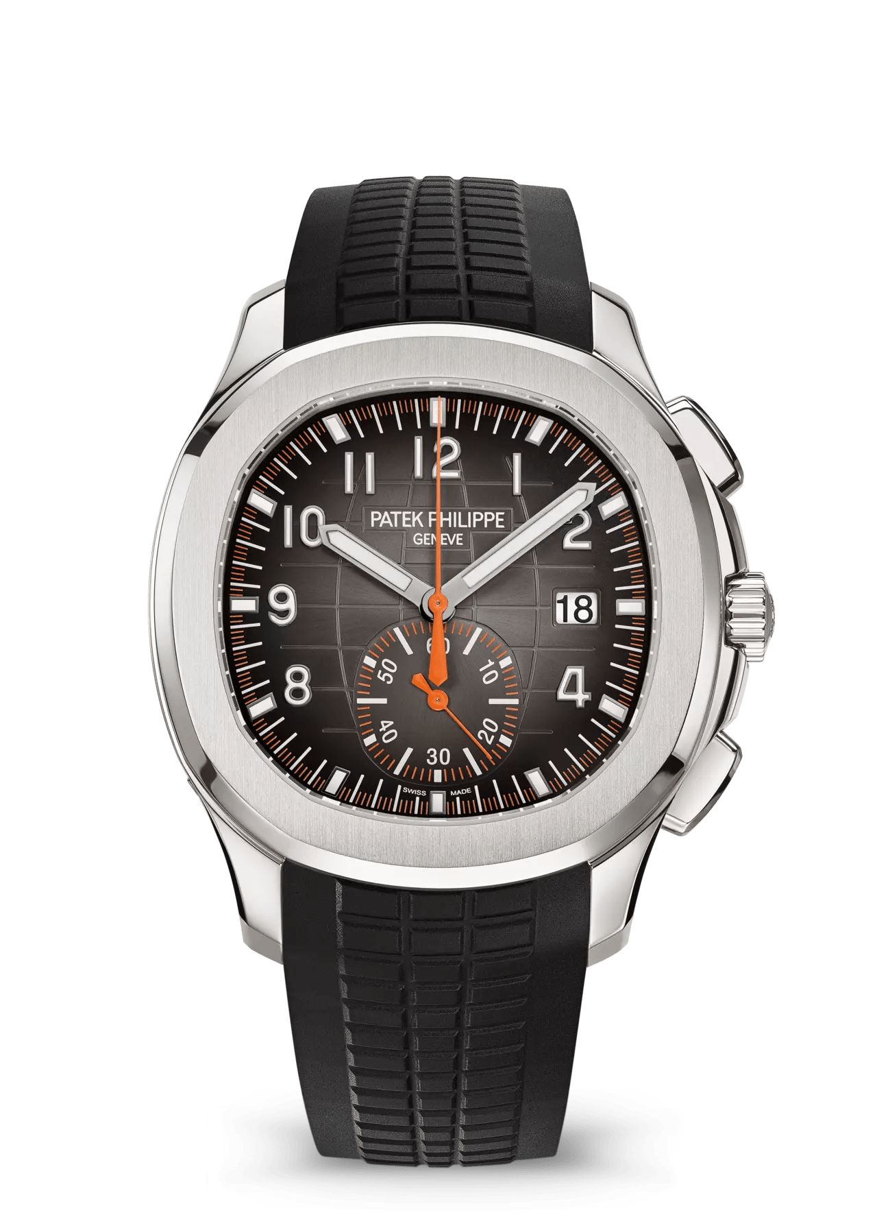 PATEK PHILIPPE AQUANAUT CHRONOGRAPH STAINLESS STEEL CHARCOAL GRAY DIAL - 5968A-001