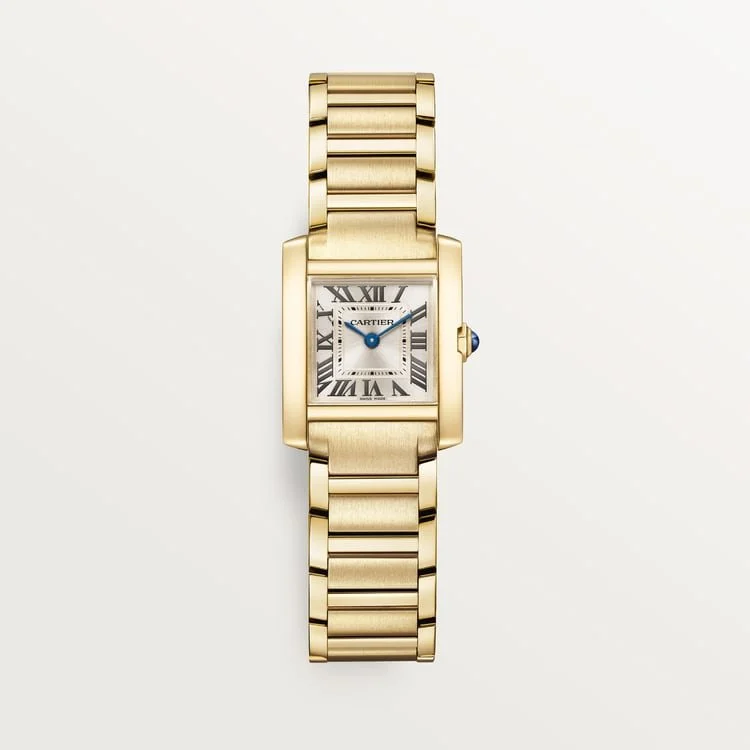 CARTIER TANK FRANCAISE 18K YELLOW GOLD GOLDEN SUNRAY DIAL YELLOW GOLD BRACELET WGTA0344