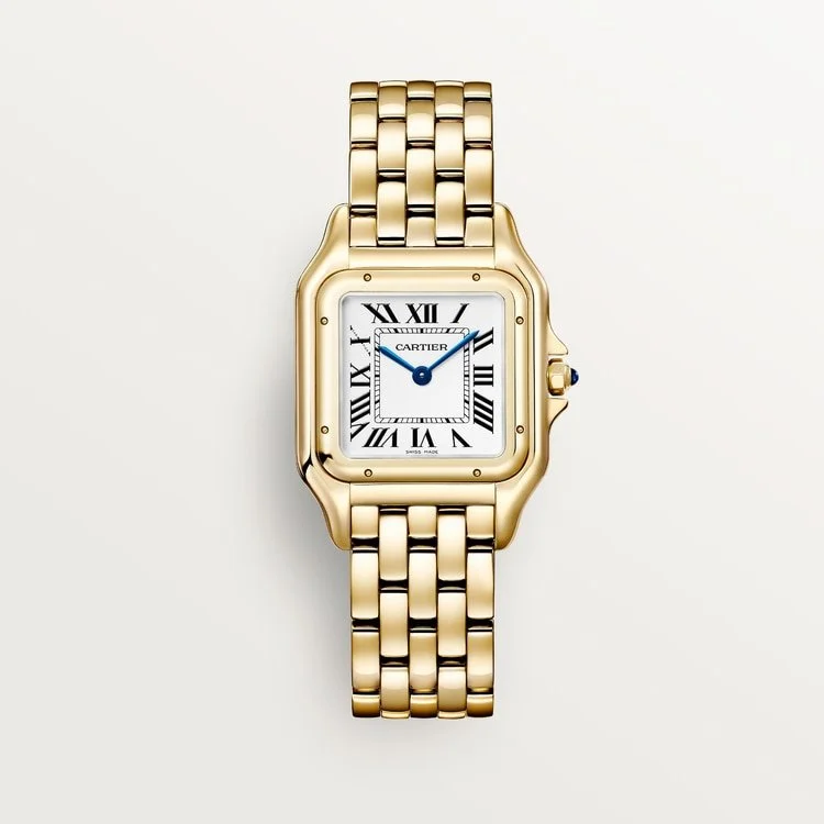 CARTIER PANTHÈRE DE CARTIER MEDIUM 18K YELLOW GOLD SILVERED DIAL WGPN0058